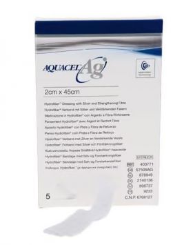 Aquacel Ag sårfyll bandasje 2x45 cm 5 stk