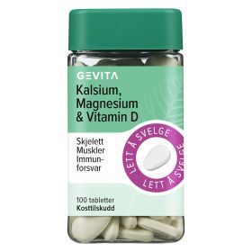 Gevita Kalsium, Magnesium & Vitamin D tabletter 100 stk