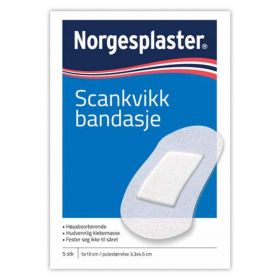 Norgesplaster Scankvikk Bandasje Hvit 5x10 5 stk