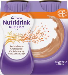 Nutricia Nutridrink Multi Fibre Næringsdrikk Sjokolade 4x200 ml