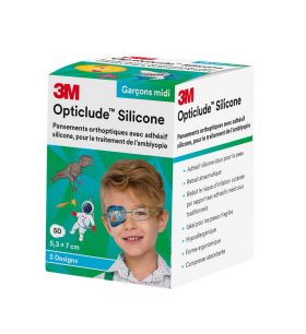 3M Opticlude Silicone midi øyelapp gutt 50 stk