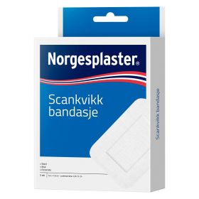 Norgesplaster Scankvikk bandasje 5,4x7,6 hvit 5 stk