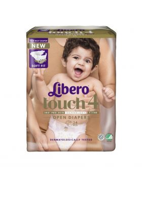 Libero Touch 4 åpen bleie 7-11 kg 24 stk