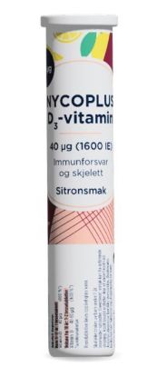 Nycoplus D3-vitamin 40 µg brusetabletter sitronsmak 20 stk