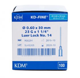 KDM KD-Fine kanyle 23G 30mm blå 100 stk