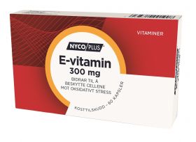 E-vitamin 300 mg kapsler 60stk bidrar til å beskytte cellene mot oksidativt stress