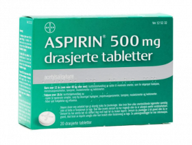 Aspirin 500 mg drasjerte tabletter 20 stk
