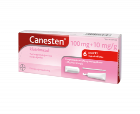 Canesten kombinasjonspakke 100 mg vaginaltablett 6 stk + 1% krem 20 g