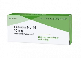 Cetirizin Norfri 10 mg tabletter 30 stk