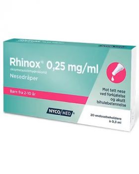Rhinox 0,25 mg/ml nesedråper 20x0,3 ml