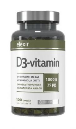 Elexir Pharma D3 Vitamin 1000 IE kapsler 100 stk