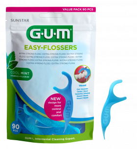 Gum Easy-Flossers Fluoride, Vitamin E & Mint tanntrådbøyle 90 stk