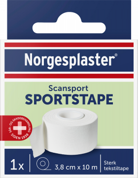Norgesplaster Scansport Sportstape hvit 3,8 cm x 10 m
