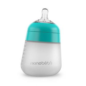 Nanobébé Flexy silikon tåteflaske myk turkis 270 ml 1 stk