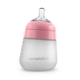 Nanobébé Flexy silikon tåteflaske myk rosa 270 ml 1 stk