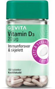 Gevita Vitamin D3 20 mcg tabletter 150 stk