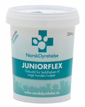 Norsk Dyrehelse JuniorFlex fôrtilskudd pulver hund og katt 204 g