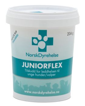 Norsk Dyrehelse JuniorFlex fôrtilskudd pulver hund og katt 204 g