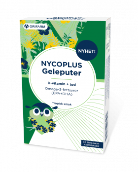 Nycoplus Omega-3 geleputer med jod og d-vitamin tropisk smak 30 stk