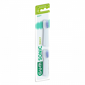 Gum Sonic Daily elektrisk tannbørstehode refill hvit 2 stk