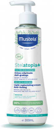 Mustela Stelatopia+ Lipid gjenoppbyggende anti-kløe krem 300 ml
