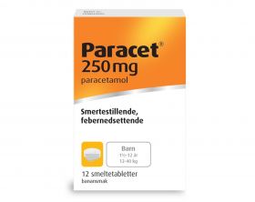 Paracet 250 mg smeltetabletter 12 stk
