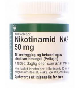 Nikotinamid NAF 50 mg tabletter 100 stk