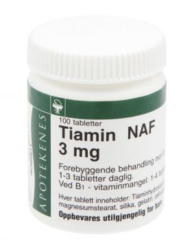 Tiamin NAF 3 mg tabletter 100 stk
