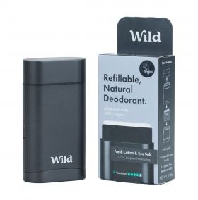Wild Refillable Natural Deodorant Men's Fresh Cotton & Sea Salt 40 g